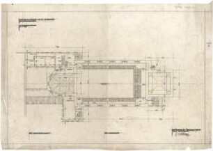 Bestelmeyer, German; Nürnberg (Bayern); Ev. Friedenskirche St. Johannes - Mappe 1: Emporengeschoss (Grundriss)