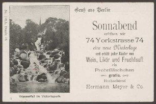 Werbepostkarte Weingroßhandel "Hermann Meyer & Co.", Yorckstraße 74