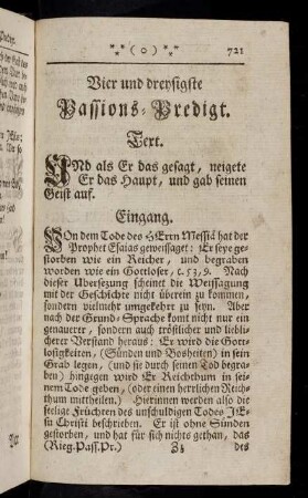 721-740, Vier und dreysigste Passions-Predigt