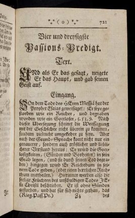 721-740, Vier und dreysigste Passions-Predigt