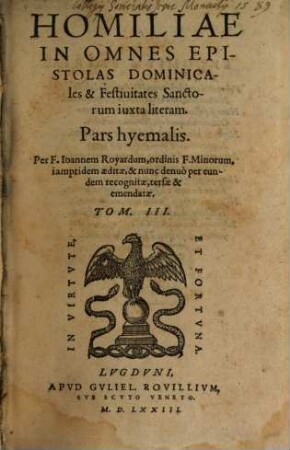 Homiliae in evangelia dominicalia, 3. (1573)