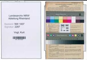 Entnazifizierung Kurt Vogt , geb. 15.08.1911 (Sparkasseninspektor)