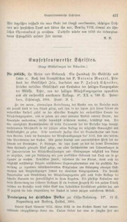 437-440 Empfehlenswerthe Schriften