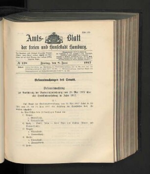 No. 138, 8. Juni 1917
