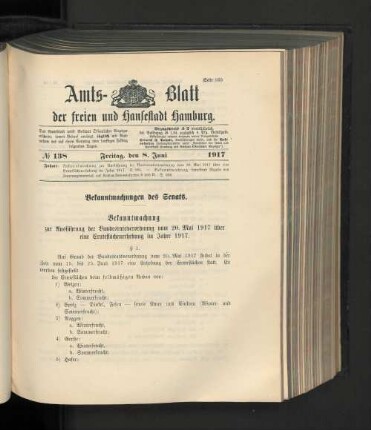 No. 138, 8. Juni 1917