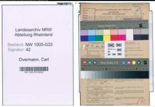 Entnazifizierung Carl Overmann , geb. 03.02.1895 (Lehrer)