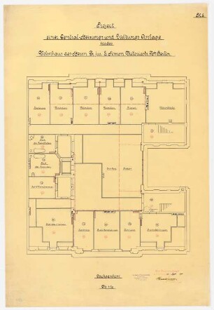 Wohnhaus Dr. Eduard Simon, Berlin: Zentralheizungs- und Lüftungsanlage im Dachgeschoss 1:50