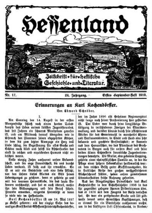 Nr. 17, Erstes September-Heft 1910