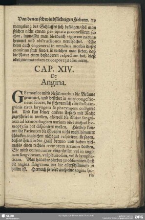 Cap. XIV. De Angina