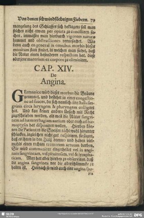 Cap. XIV. De Angina