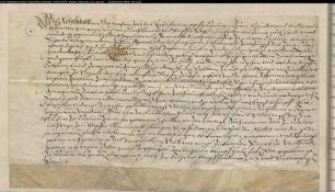 Corveyscher Lehnbrief für das Kloster Nazareth über Güter vor Störmede und Erinckhausen.