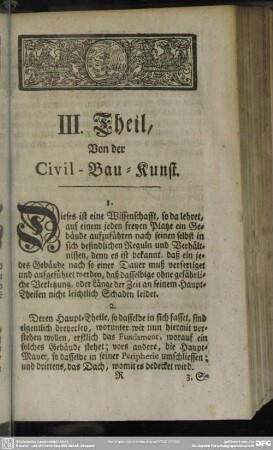 III. Theil, Von der Civil-Bau-Kunst