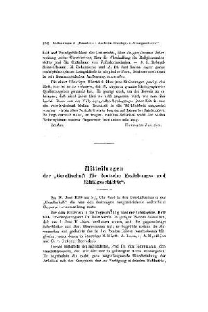 Mitteilungen der Gesellschaft für deutsche Erziehungs- und Schulgeschichte