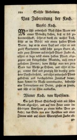 Von Zubereitung der Koch.
