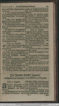 Die Vierdte Epistel Ignatii, Geschrieben aus Smyrnen, an die Gemeine zu Magnesia