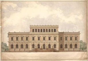 Métivier, Jean Baptiste; "Villa 9 feuilles" - Eingangsseite (Aufriss)