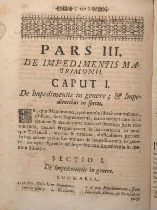 Pars III. De Impedimentis Matrimonii.