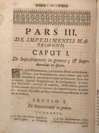 Pars III. De Impedimentis Matrimonii.