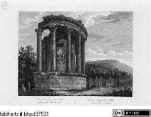 Verschiedene Ansichten Roms und Umgebung, Veduta del Tempio della Sibilla esistente nella Citta di Tivoli; (Taf. [52])