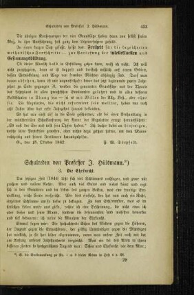 Schulreden von Professor J. Hülsmann