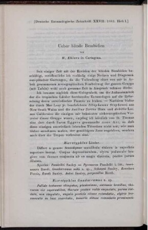 Ueber blinde Bembidien