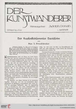 1: Der Kupferstichsammler Davidsohn