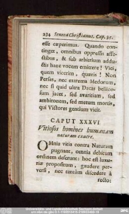 Caput XXXVI. Vitiosos homines humanam naturam exuere.
