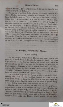 C. Benützung wildwachsender Pflanzen
