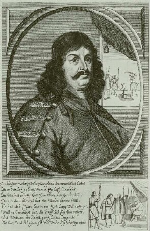 Bildnis des Grafen, Ban von Kroatien und Verschwörers Peter Zriny mit seiner Hinrichtung (Enthauptung)