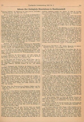 114-115 [Rezension] Hunzinger, Claus-Hunno, die jüdische Bannpraxis im neutestamentlichen Zeitalter