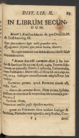 In Librum Secundum.