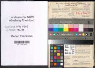 Entnazifizierung Franziska Better , geb. 27.09.1883 (Ordensschwester)