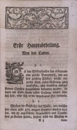 Erste Hauptabtheilung.