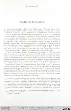 Chapitre II: Situation et état actuel