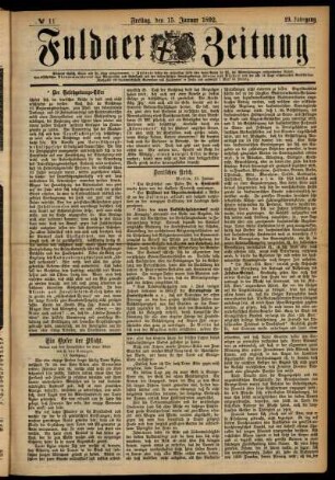 Ausgabe vom Freitag, den 15. Januar 1892.