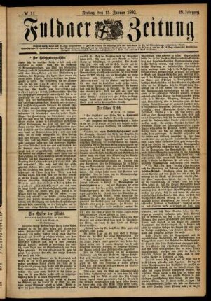 Ausgabe vom Freitag, den 15. Januar 1892.
