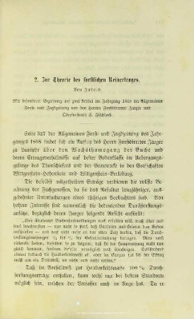 I.2. Zur Theorie des forstlichen Reinertrages