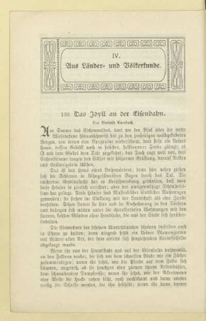 IV. Aus Länder- und Völkerkunde