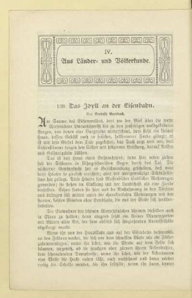 IV. Aus Länder- und Völkerkunde