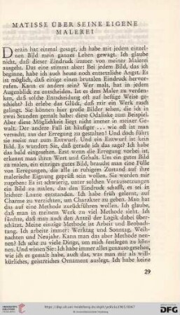 Matisse über seine eigene Malerei