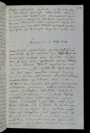 Freytag den 12 Mertz 1728
