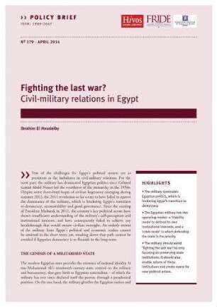 Fighting the last war? : civil-military relations in Egypt