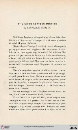 Di alcune lettere inedite die Bartolomeo Broghesi
