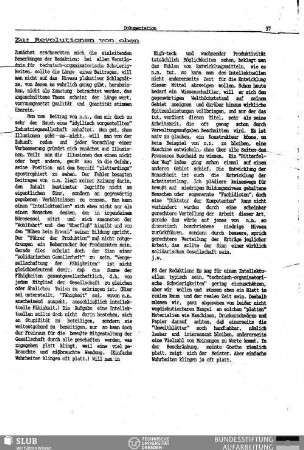 Zu: Revolution von oben