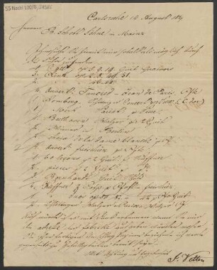 Brief an B. Schott's Söhne : 14.08.1827