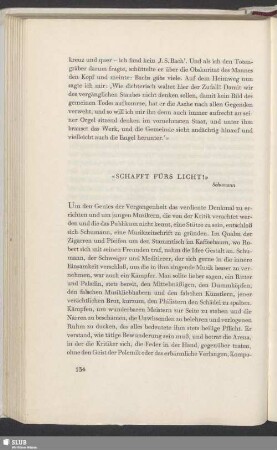 «Schafft Fürs Licht!»