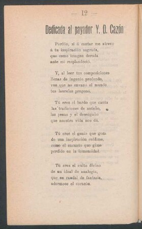 Dedicada al payador Y. D. Cazón