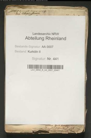 Schriftwechsel des Kurfürsten mit Grafen Friedrich von Manderscheid-Blankenheim