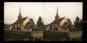 Dorfkirche mit Friedhof bei Freiburg im Üechtland