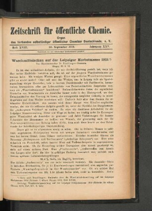 Heft XVIII, Jahrgang XXV